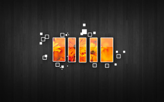 Black wall squares flowers background - square free wallpaper for desktop