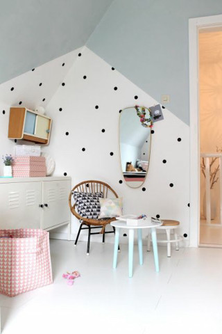 Room white wall polka dot - color scheme free wallpaper for mobile