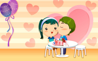 Couple kissing heart shaped cake - cake free wallpaper