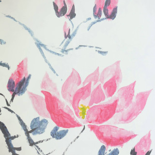 Pink flower white background blue - a watercolor painting free wallpaper for tablet
