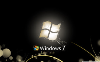 Windows7 logo gold swirl black - a window 7 logo free wallpaper