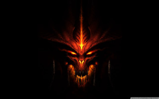 Demonic glowing eyes fangs night - evil free wallpaper