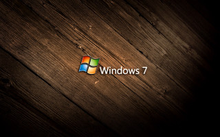 Wooden windows7 logo center computer 3 - the word window 7 free wallpaper