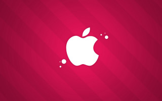 Red apple logo white dots - white dot free wallpaper