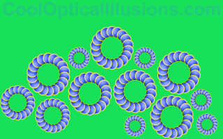 Blue yellow circles green background - caustic free wallpaper