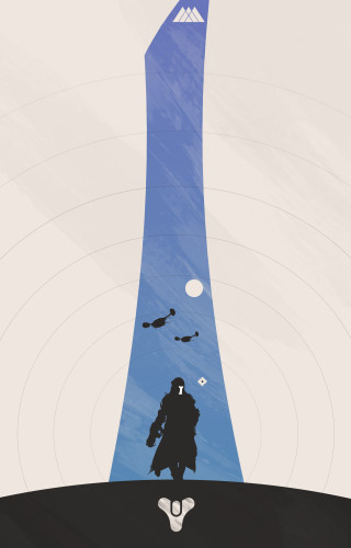 Man tower sky blue white - a white dot free wallpaper for mobile