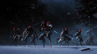 Group horses snow night lights - unreal engine 5 free wallpaper