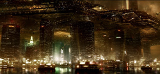 City skyline bridge night lights - afrofuturism free wallpaper for desktop