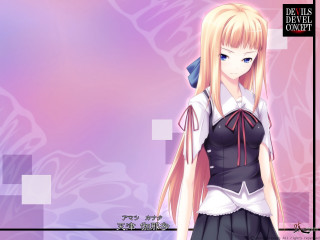 Anime girl blonde hair black 5 - a cross free wallpaper
