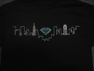 Black shirt diamond silkscreen city - diamond free wallpaper