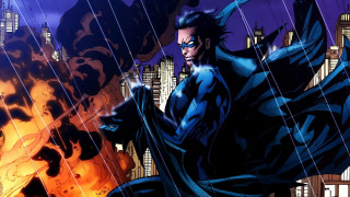 Man blue suit flying bat - a blue suit free wallpaper