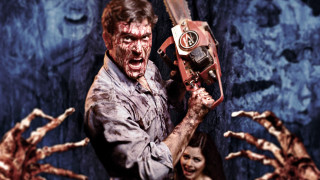 Man chainsaw zombies woman fight - it in front free wallpaper