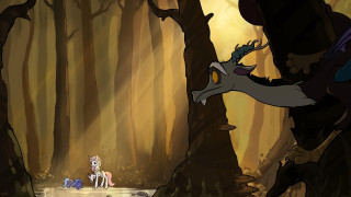 Dragon dog forest cartoon trees - don bluth free wallpaper
