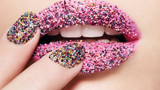 Woman pink black manicure sprinkles - sprinkle free wallpaper