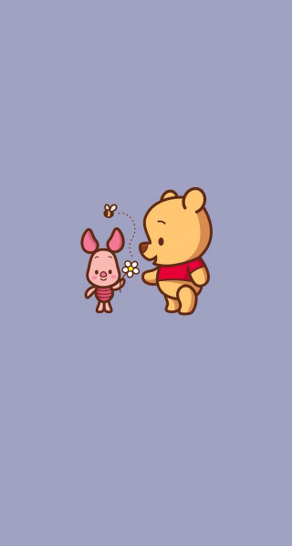 Pooh pig flying cartoon pink - free animals wallpaper for mobile