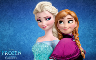 Frozen princesses hugging cartoon blue - princess free wallpaper