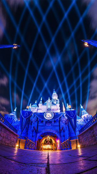 Large building lights sky clouds - a large building free wallpaper for mobile