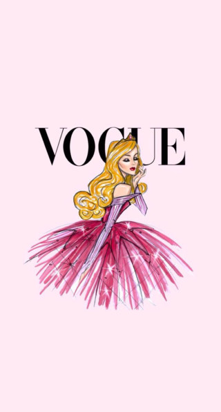 Woman pink dress voge drawing - vogue free wallpaper