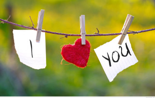Small hearts clothesline clothespins message - a clothes line free wallpaper