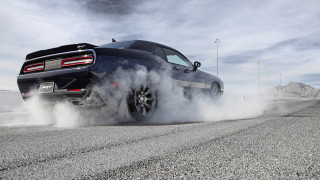 Black car smoke tires road - tire free wallpaper