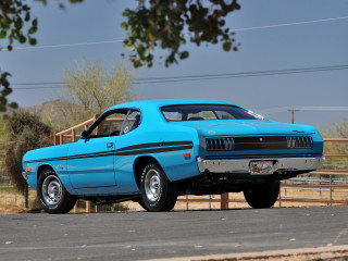 Blue car road fence trees - 1 9 7 0 s free wallpaper for desktop