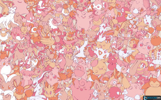 Cats group pink orange pattern 2 - pokemon free wallpaper for desktop