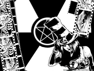 Person hat pentagram camera drawing - their neck free wallpaper