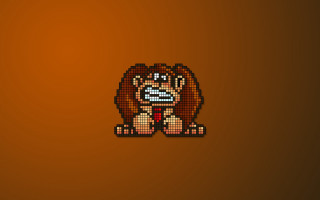 Pixellated monkey red tie neck - 2 d sprite free wallpaper for desktop