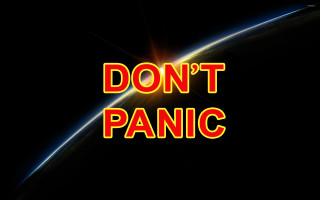 Dont panic black background red 2 - letter free wallpaper for desktop