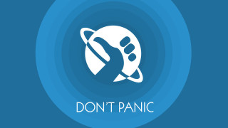 Blue circle dont panic white - a blue circle free wallpaper for desktop