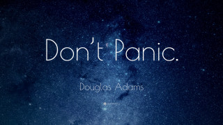 Dont panic stars night sky - science fiction free wallpaper