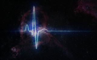 Heartbeat space stars hologram aurora - line free wallpaper for desktop