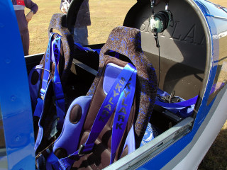 Blue car scissors door open - interior free wallpaper