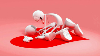 White cartoon character red substance - asaf hanuka free wallpaper