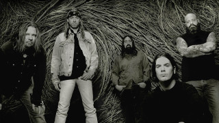 Group men hay pile standing - a man in the middle free wallpaper