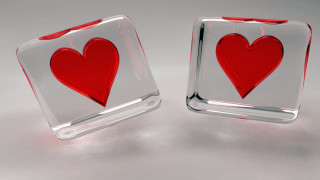 Glass blocks heart tabletop white - a table top free wallpaper