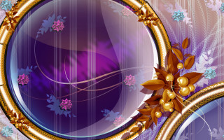 Purple gold frame flowers cloisonnism - high detail 8 k free wallpaper