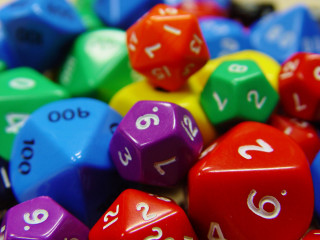 Colorful dice pile tabletop white - dungeon and dragons free wallpaper