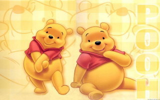 Pooh stuffed bear yellow checkered - pattern free wallpaper for desktop