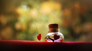 Bottle heart inside table red 2 - a bottle free wallpaper