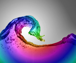 Rainbow wave water splashing white - vibrant free wallpaper