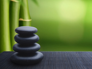 Stack rocks bamboo mat trees - a stack of rocks free wallpaper