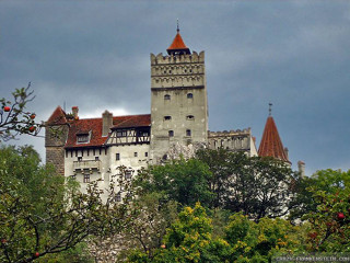Castle clock tower trees bushes - a clock tower free wallpaper