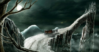 Train snowy mountain night full - a train free wallpaper