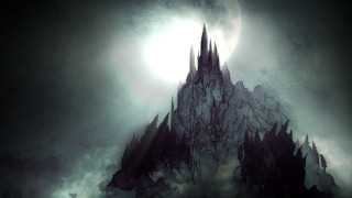 Castle forest full moon dark - a dark sky free wallpaper