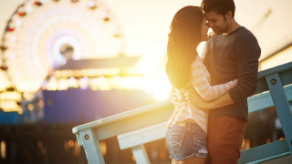 Romantic ferriswheel sunset denim oldercouple - romantic free wallpaper