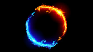 Blue red ring black fire - a blue ring free wallpaper for desktop