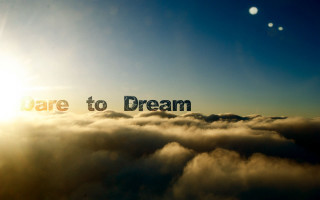 Dare to dream above clouds - blue sky free wallpaper