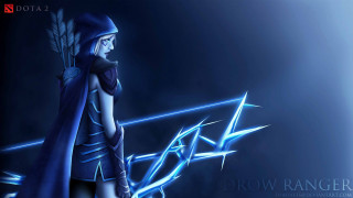 Woman blue dress cape dark - a blue arrow free wallpaper