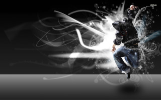 Man dancing black background white 2 - white swirl free wallpaper